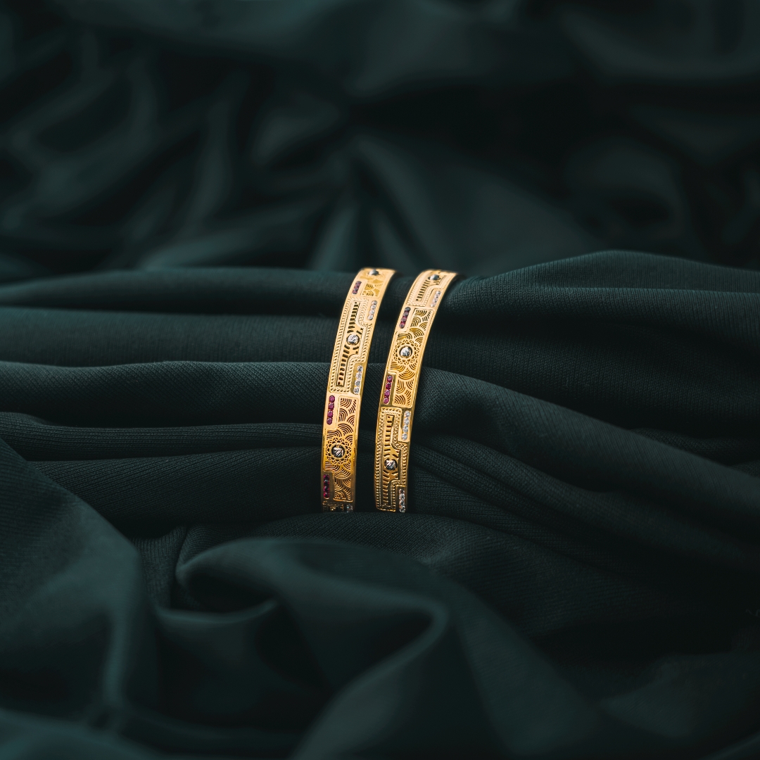 2 Gold Hoop Bangle Bracelets 2 Gold Hoop Bangle Bracelets